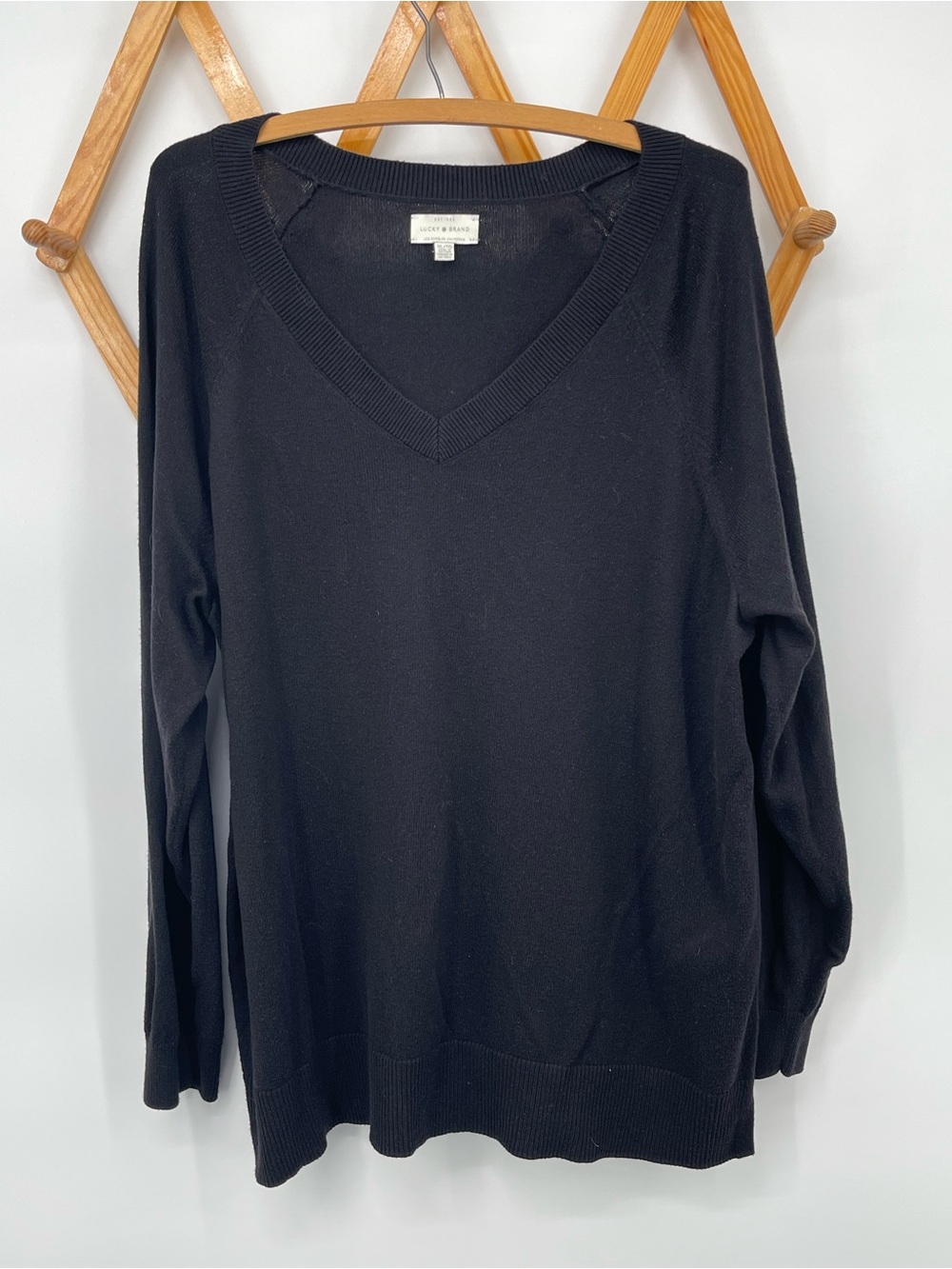 Lucky Brand Black V-Neck Sweater